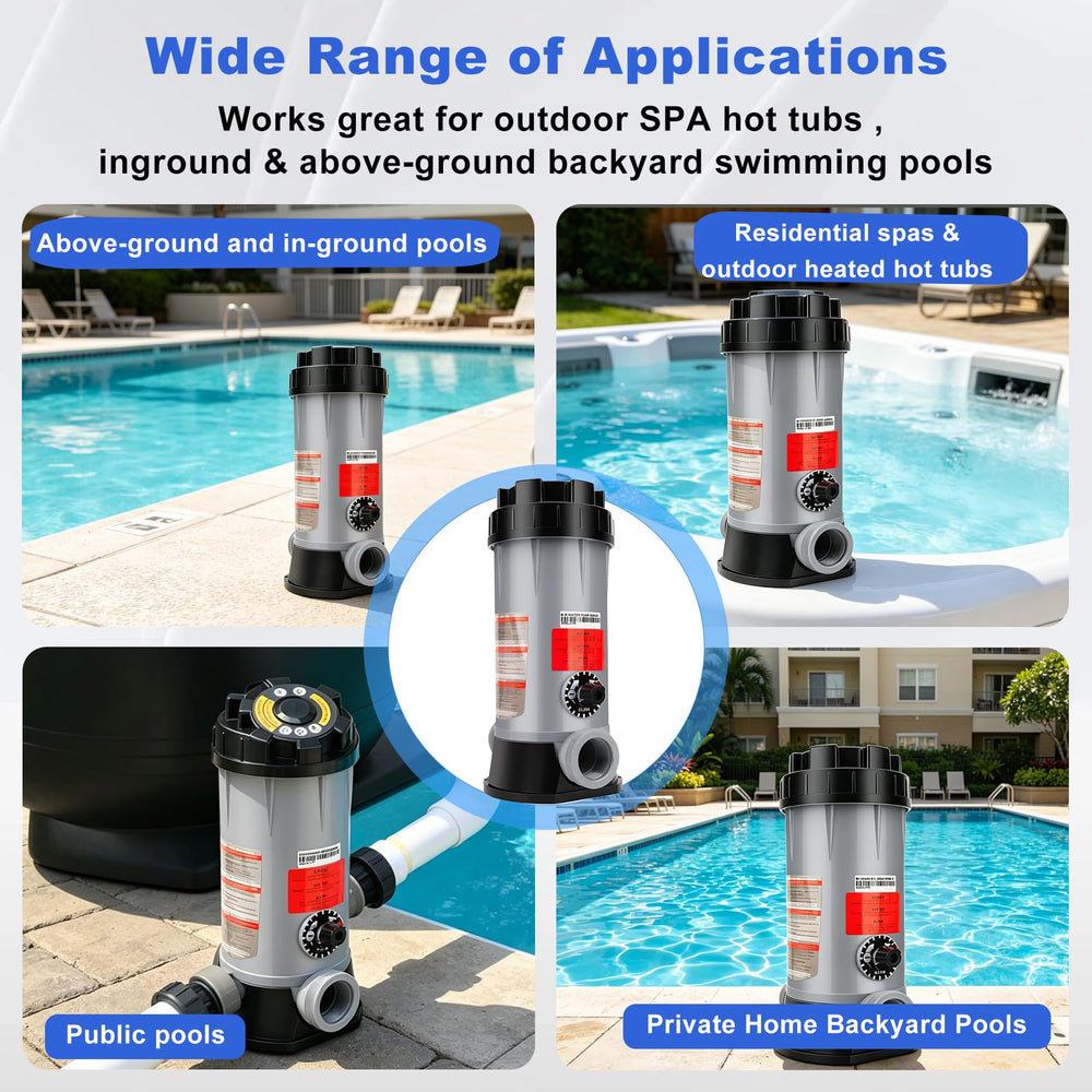 LONGADS CL200 chlorinator with chlorine tablets for reference