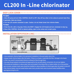 LONGADS CL200 chlorinator with included instructions