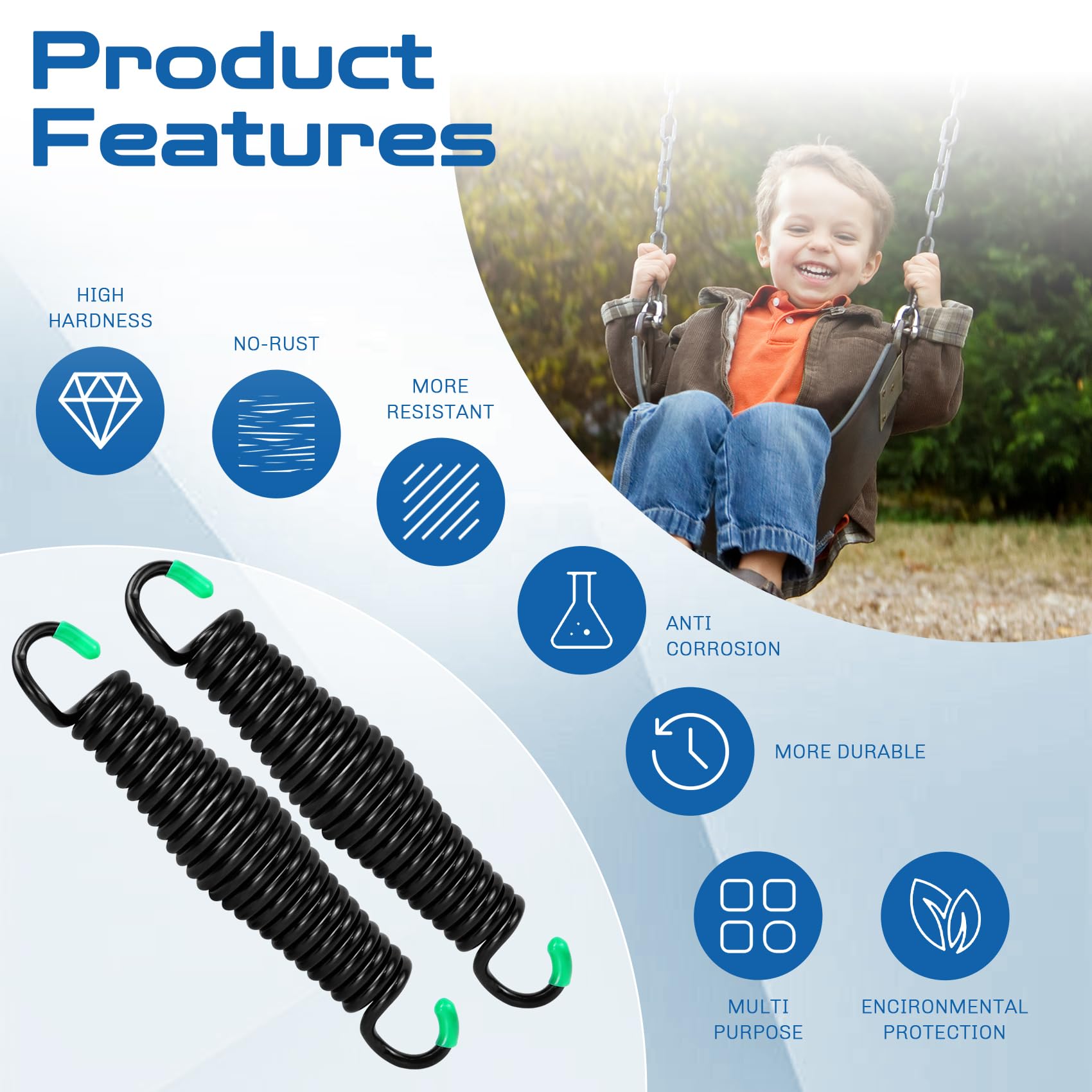LONGADS Heavy Duty Porch Swing Springs mounted on ceiling