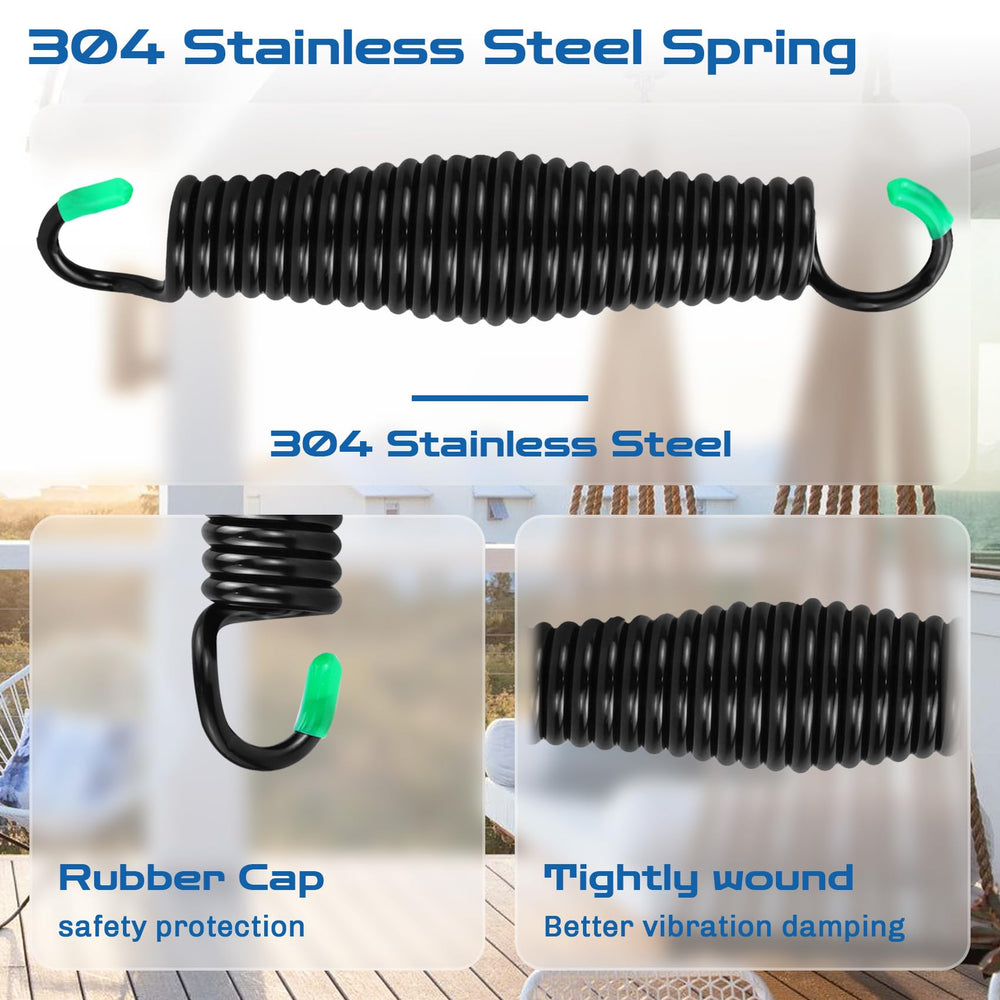 LONGADS Heavy Duty Porch Swing Springs showing chrome-plated stainless steel