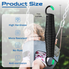 LONGADS Porch Swing Springs with rubber tips for safe installation