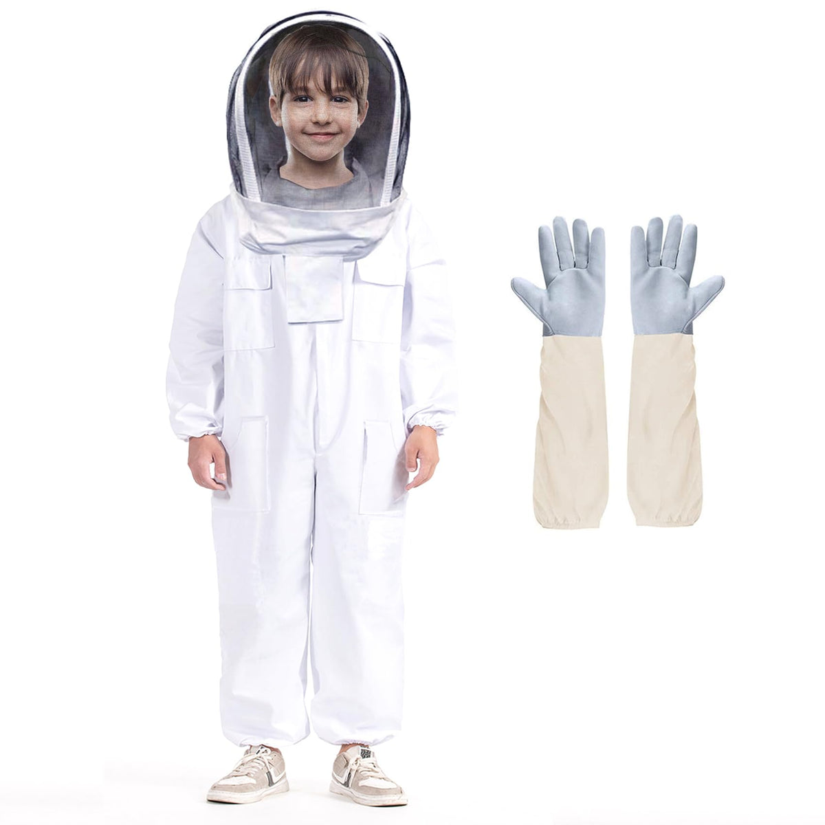 LONGADS Professional Bee Suit for Kids, full body protection