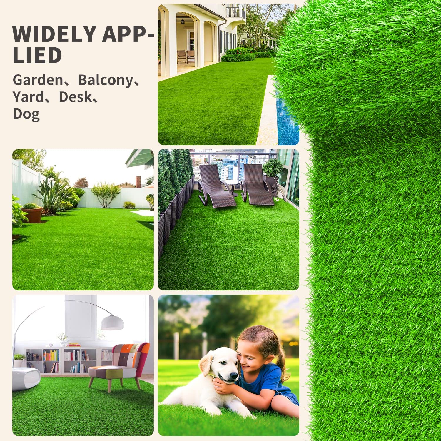 LOOBANI Artificial Grass 3x5ft rolled up for storage