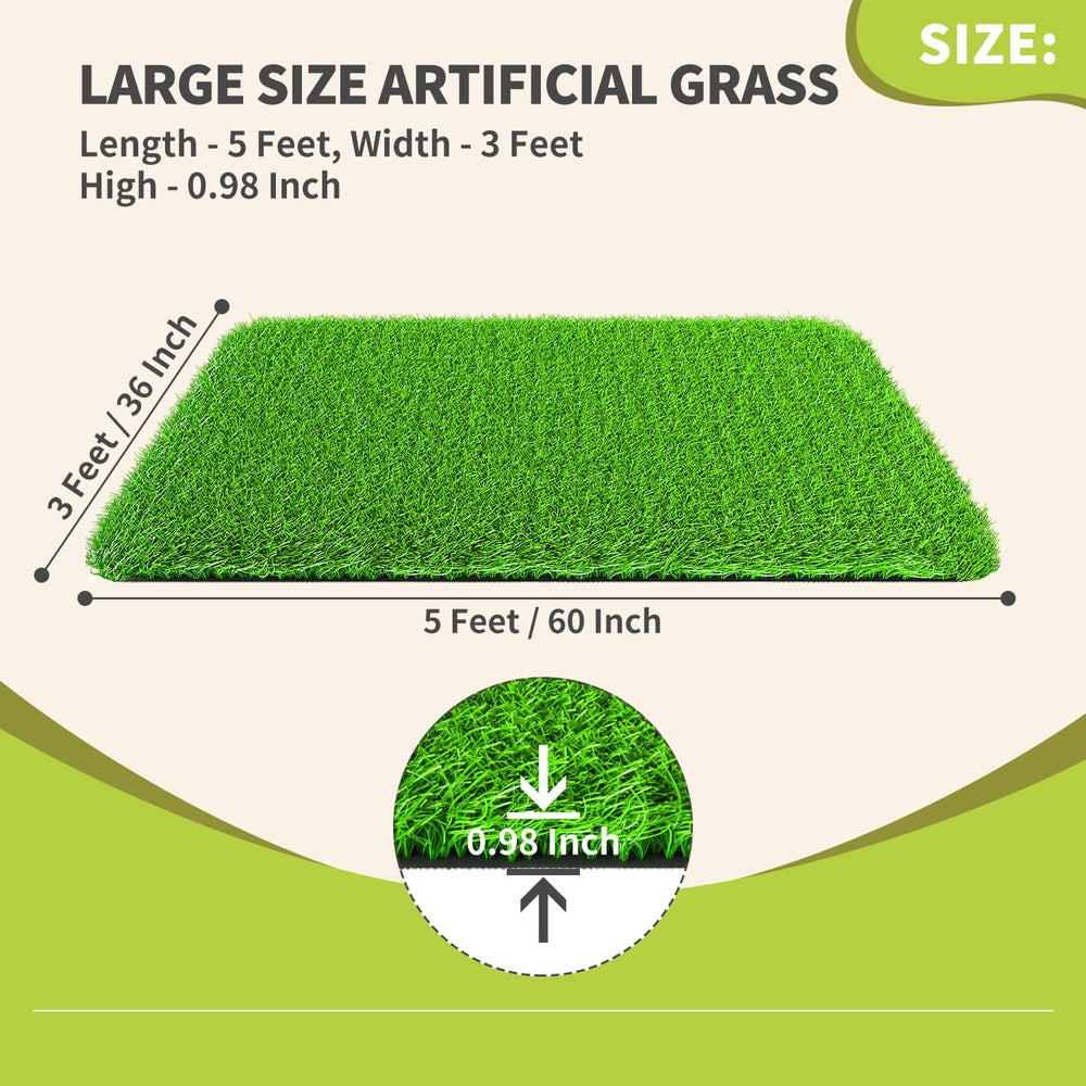 LOOBANI Artificial Grass 3x5ft with landscape staples for securing