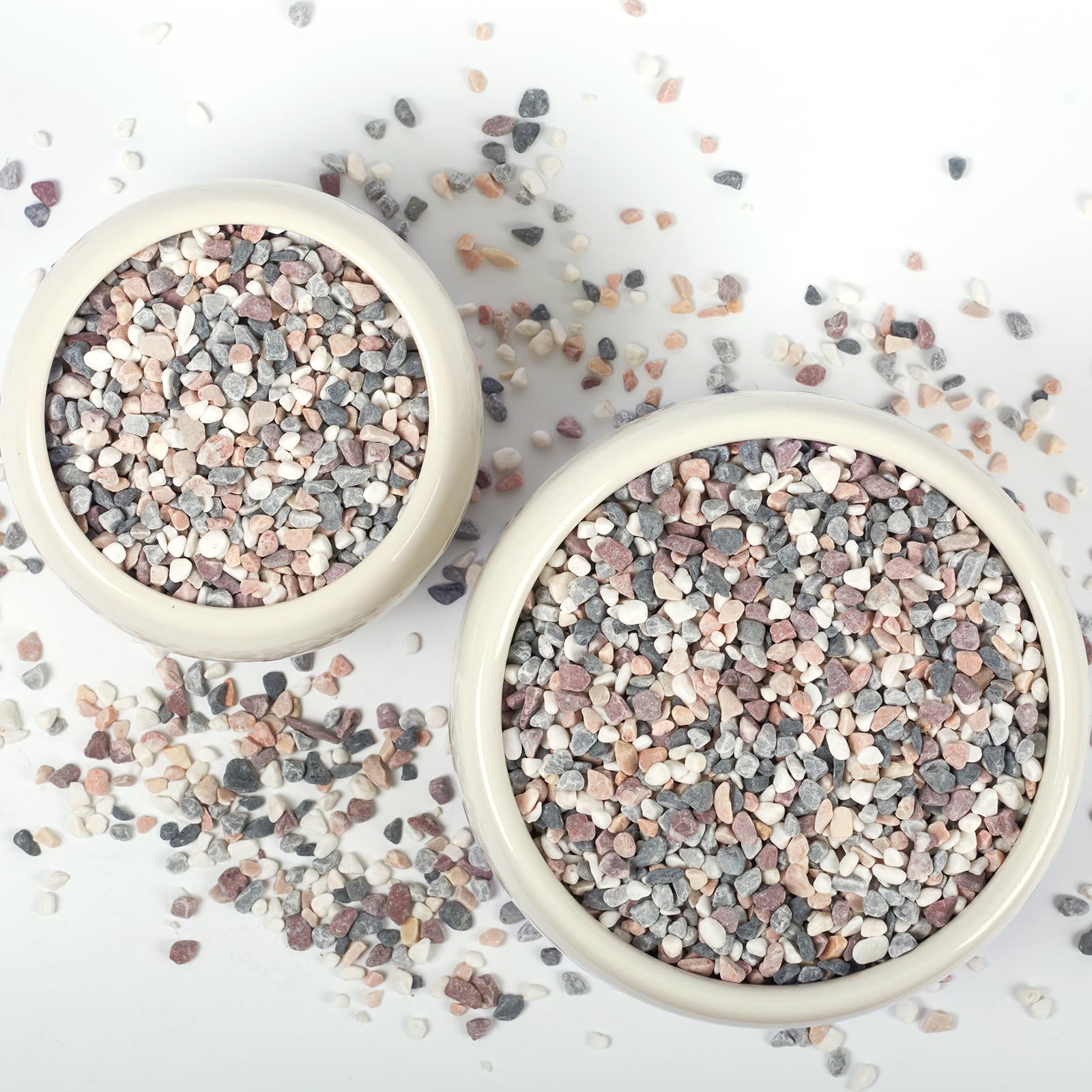 LOOIOOJ Natural Gravel Pebbles 2lbs mixed color stones