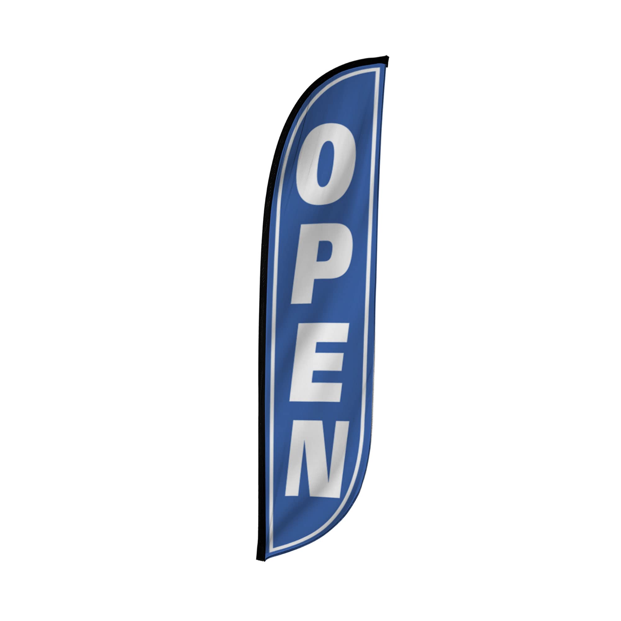 LookOurWay Feather Flag Banner 12ft blue and white front view