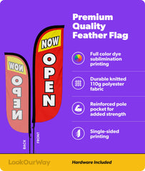LookOurWay Feather Flag Pole Kit components including pole set and ground spike