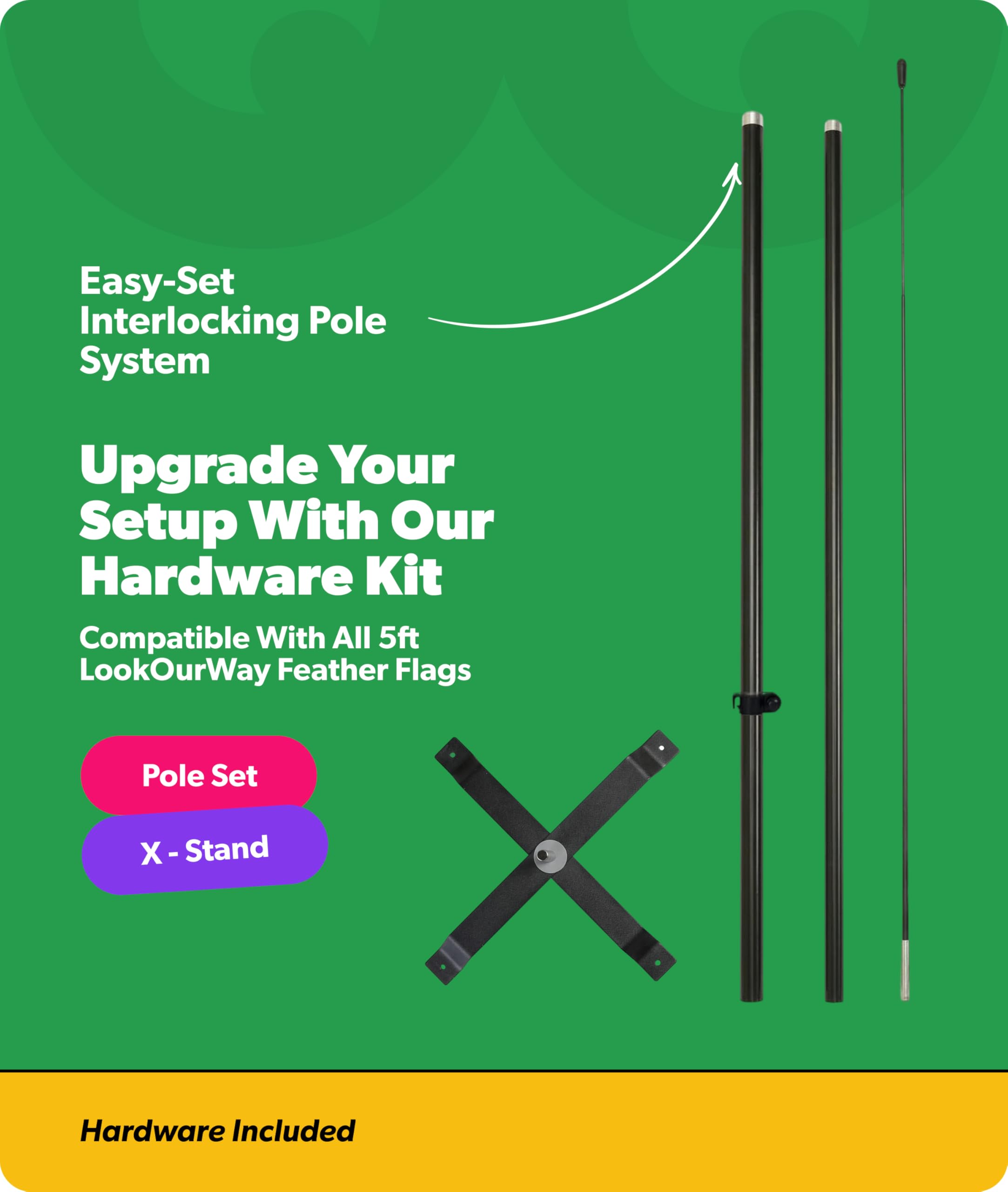 LookOurWay Feather Flag with X-Stand setup