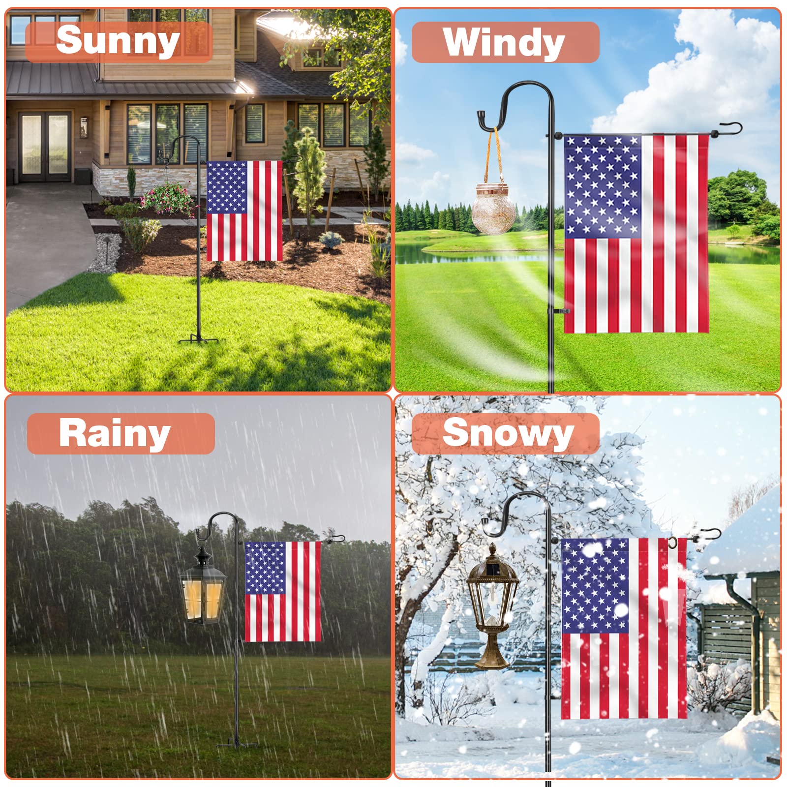 LOPANNY flag stand displaying a garden flag