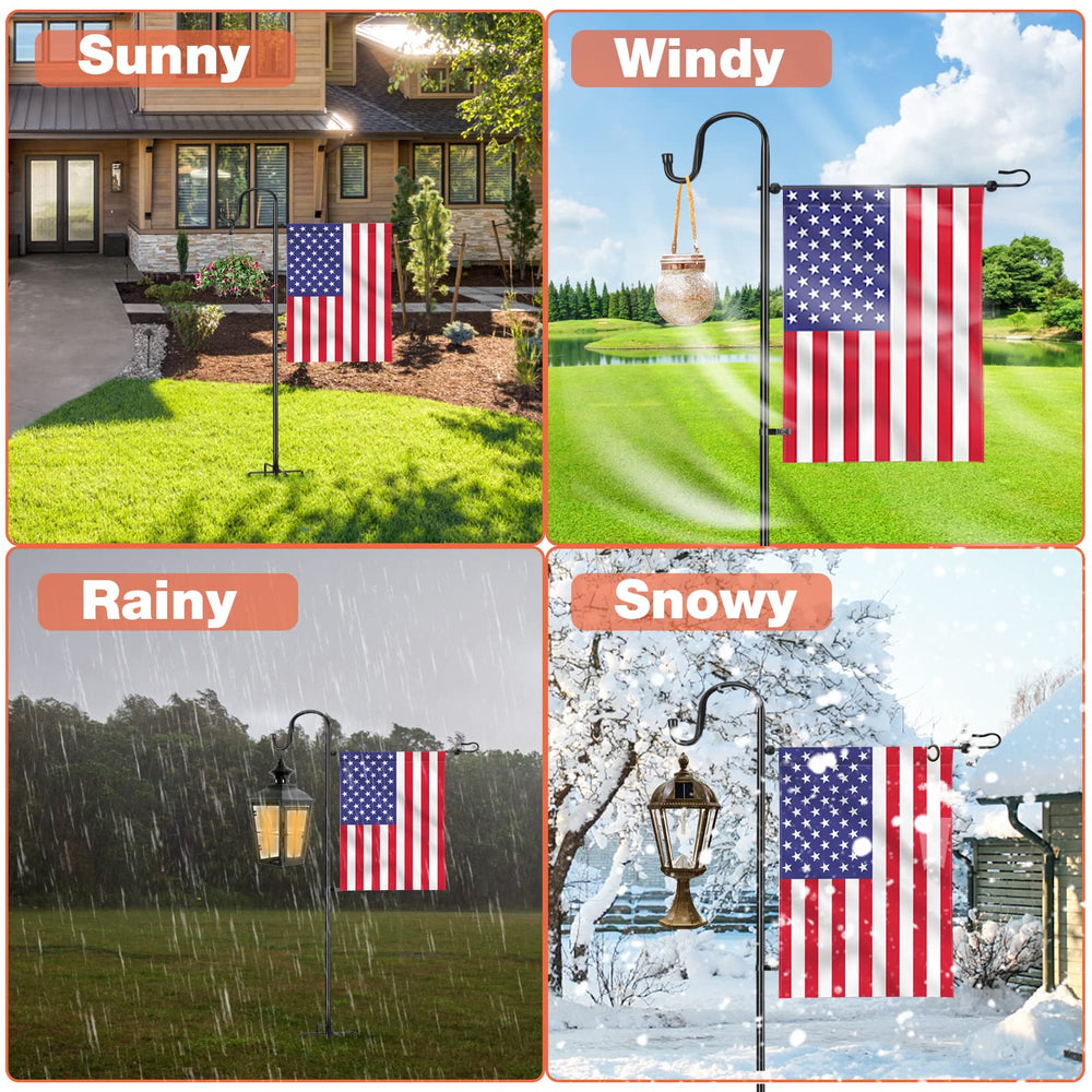 LOPANNY flag stand displaying a garden flag