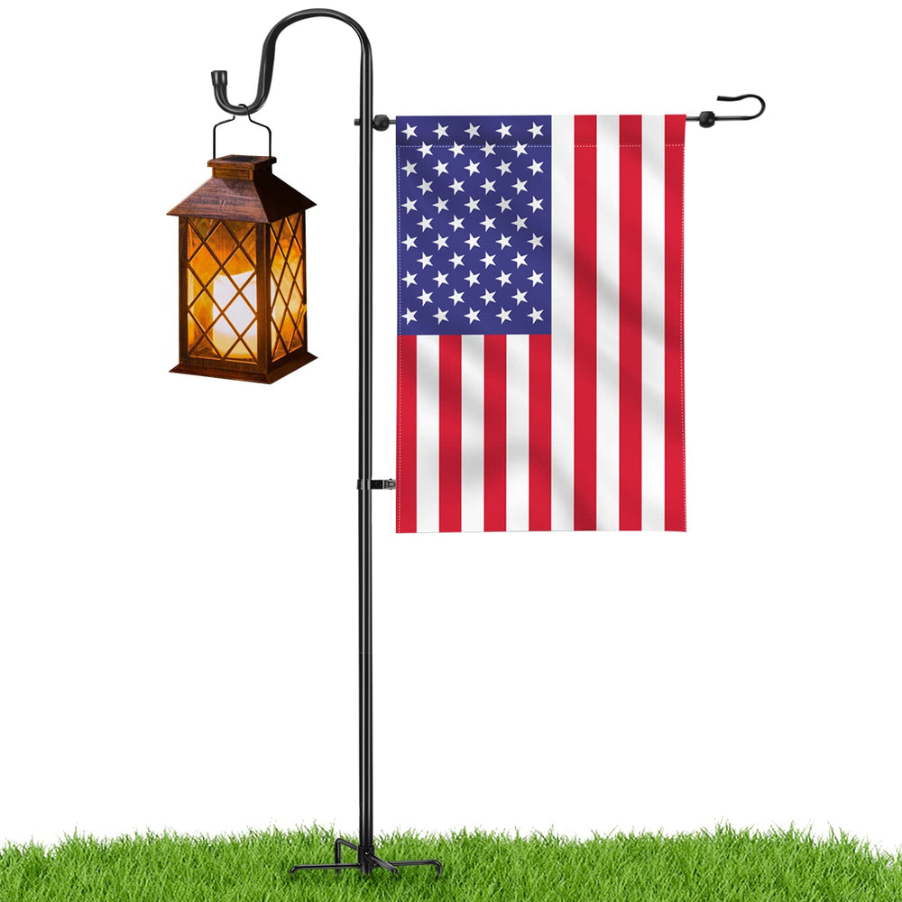 LOPANNY Garden Flag Stand 45 IN steel pole with flag crossbar