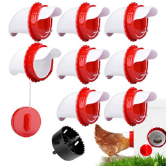 lopopvsys 8 Pack Chicken Feeder Port Kit components