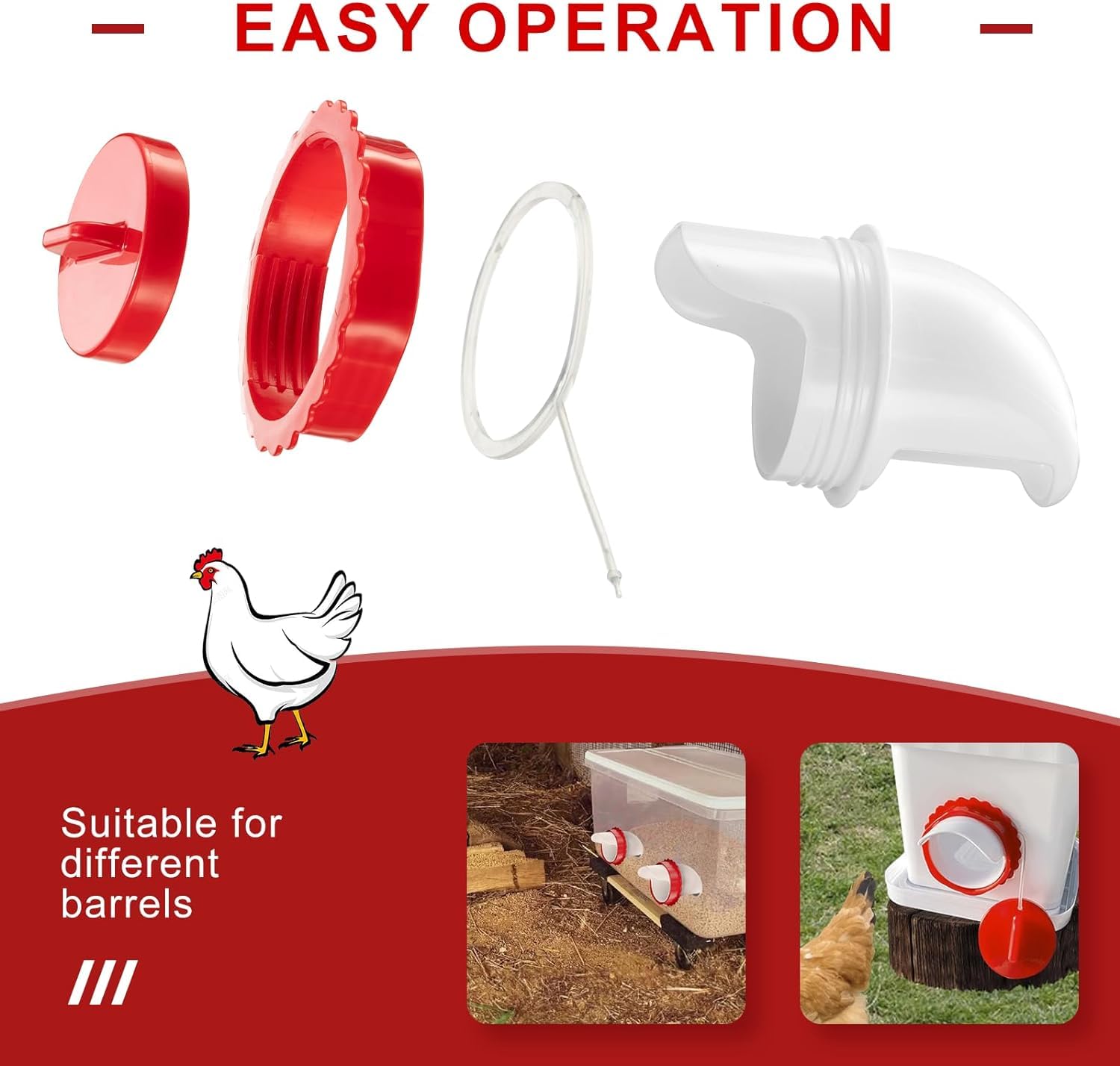 lopopvsys chicken feeder ports in outdoor setting