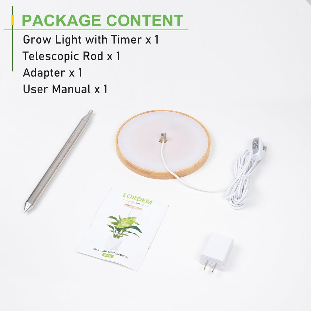 LORDEM Bamboo Grow Light adjustable height feature