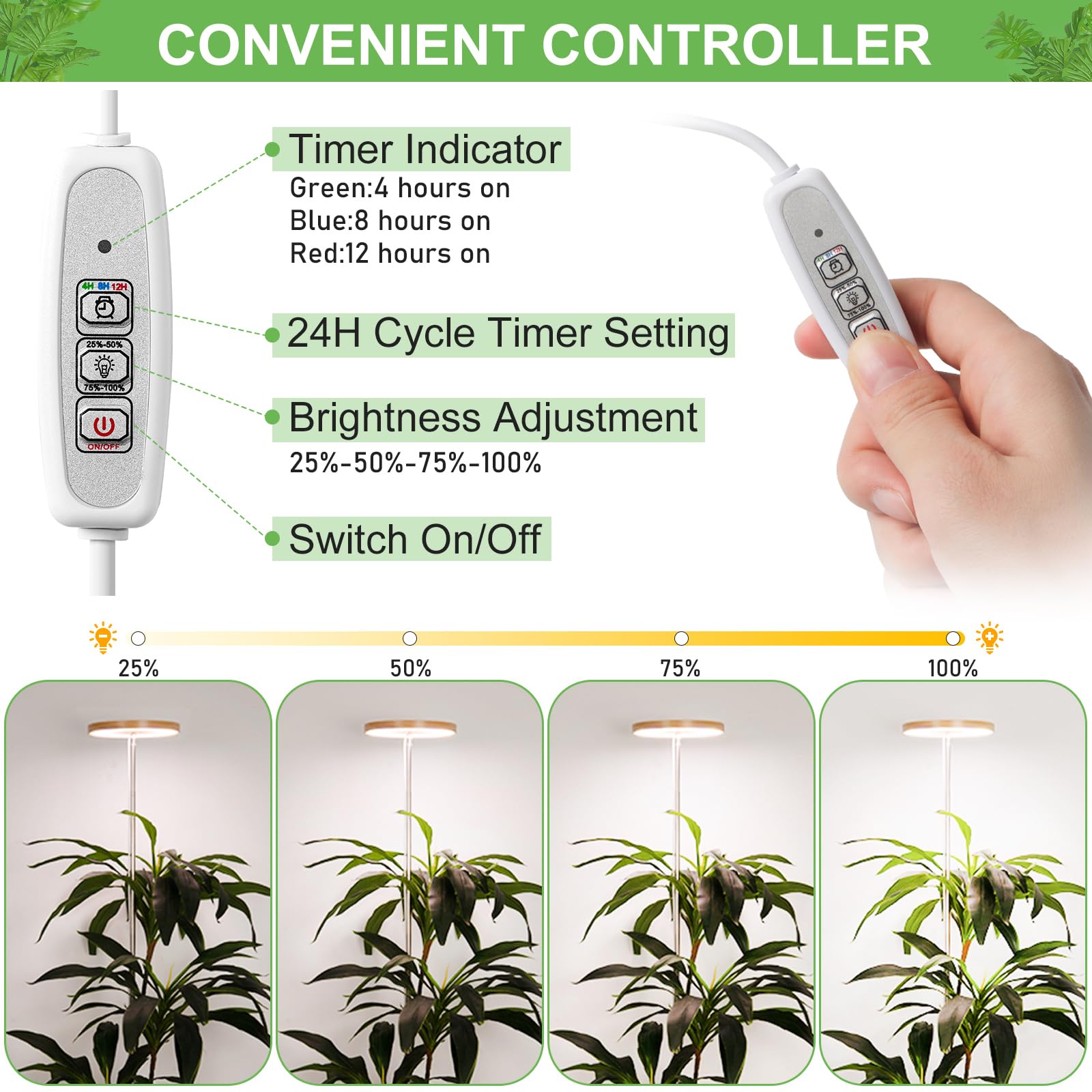 LORDEM Bamboo Grow Light timer settings