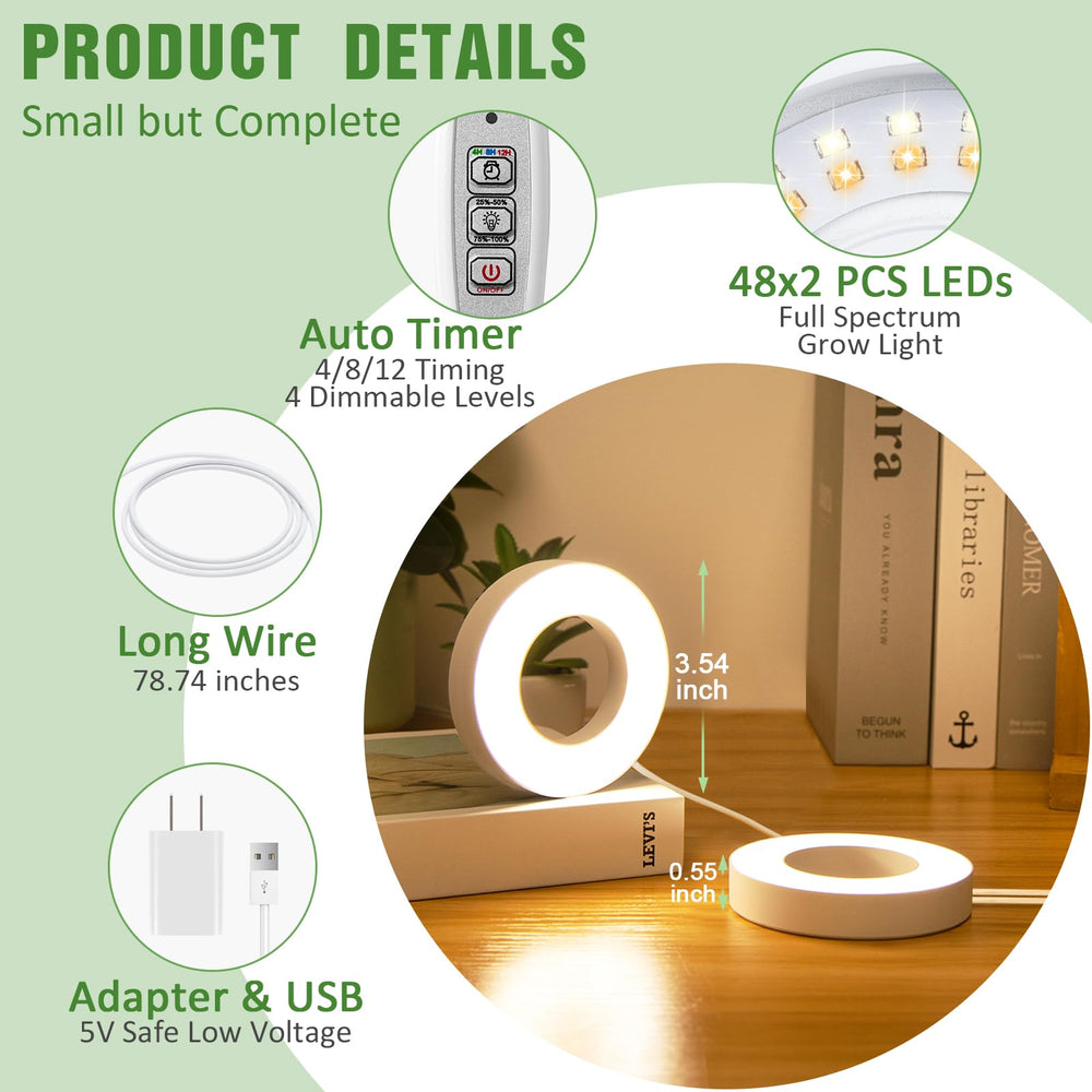 LORDEM Ceiling Grow Light with user manual and adapter
