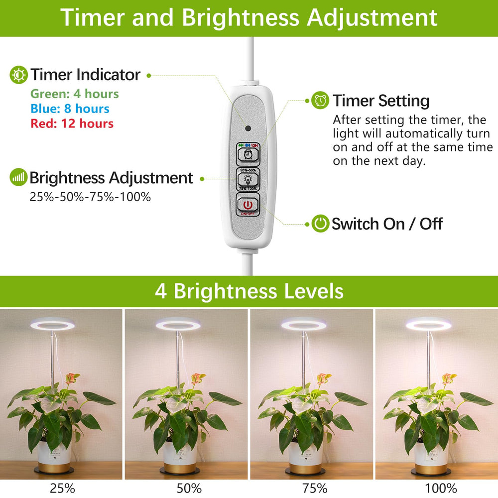 LORDEM Desk Grow Light in use on a plant shelf