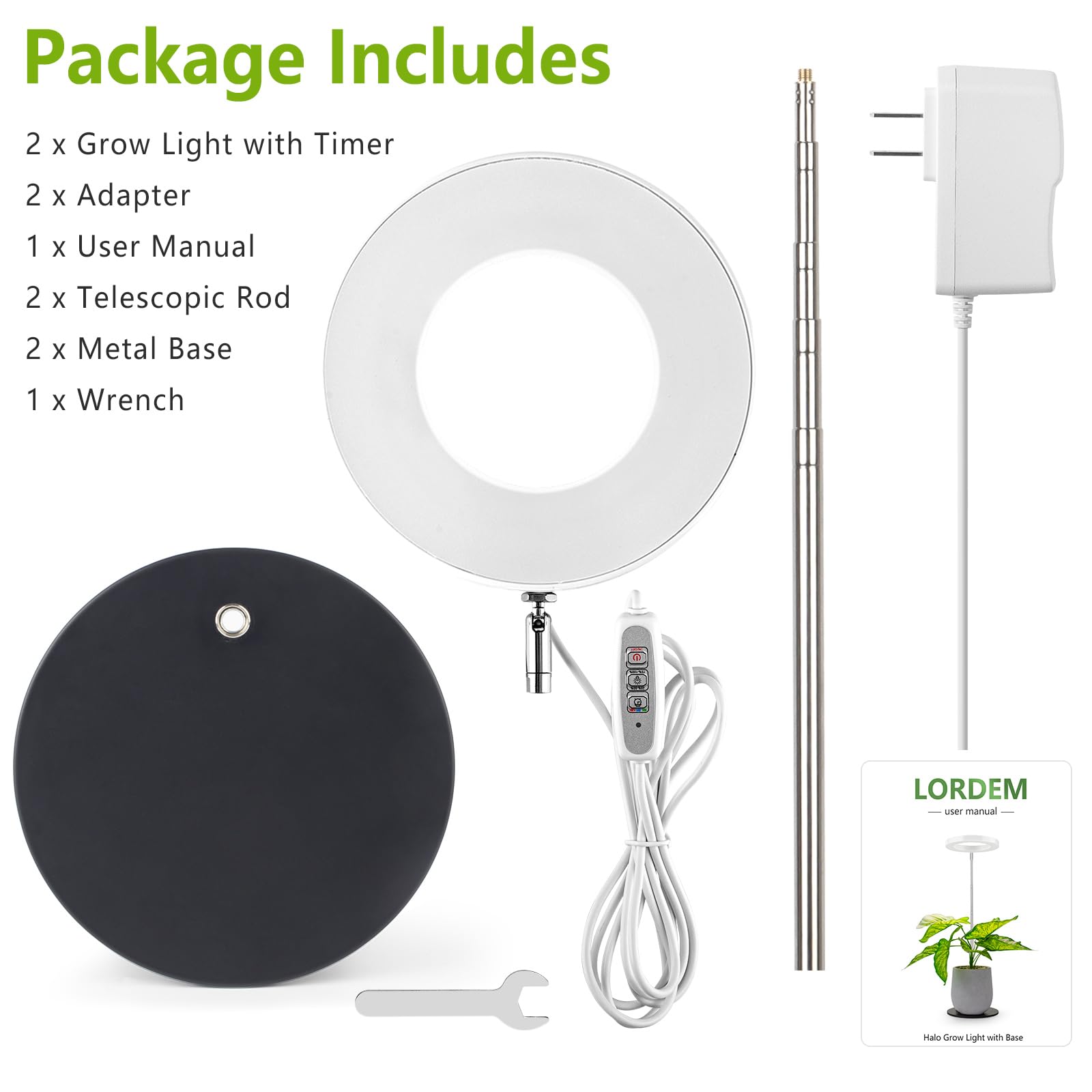 LORDEM Desk Grow Light packaging view