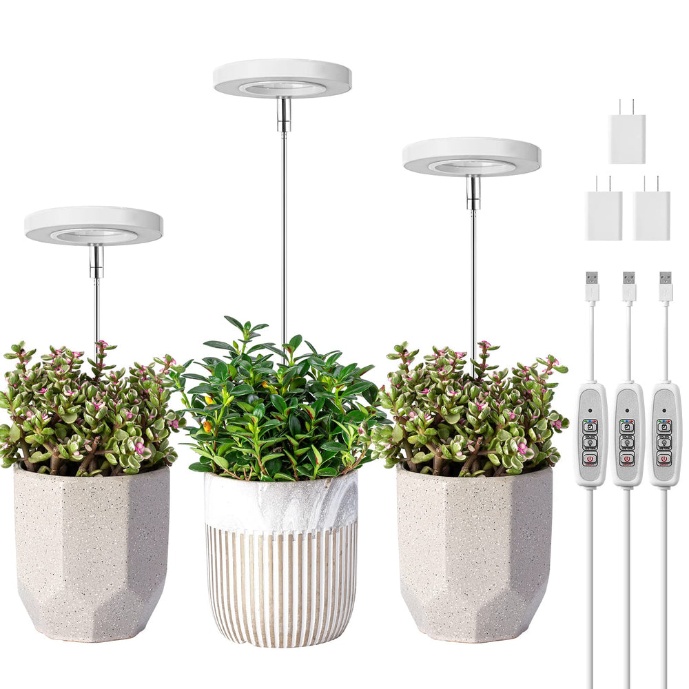 LORDEM Full Spectrum LED Grow Light set of 3 with halo design