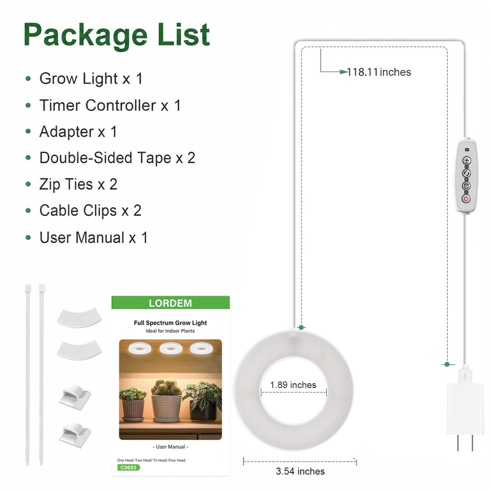 LORDEM Grow Light compact design for easy placement