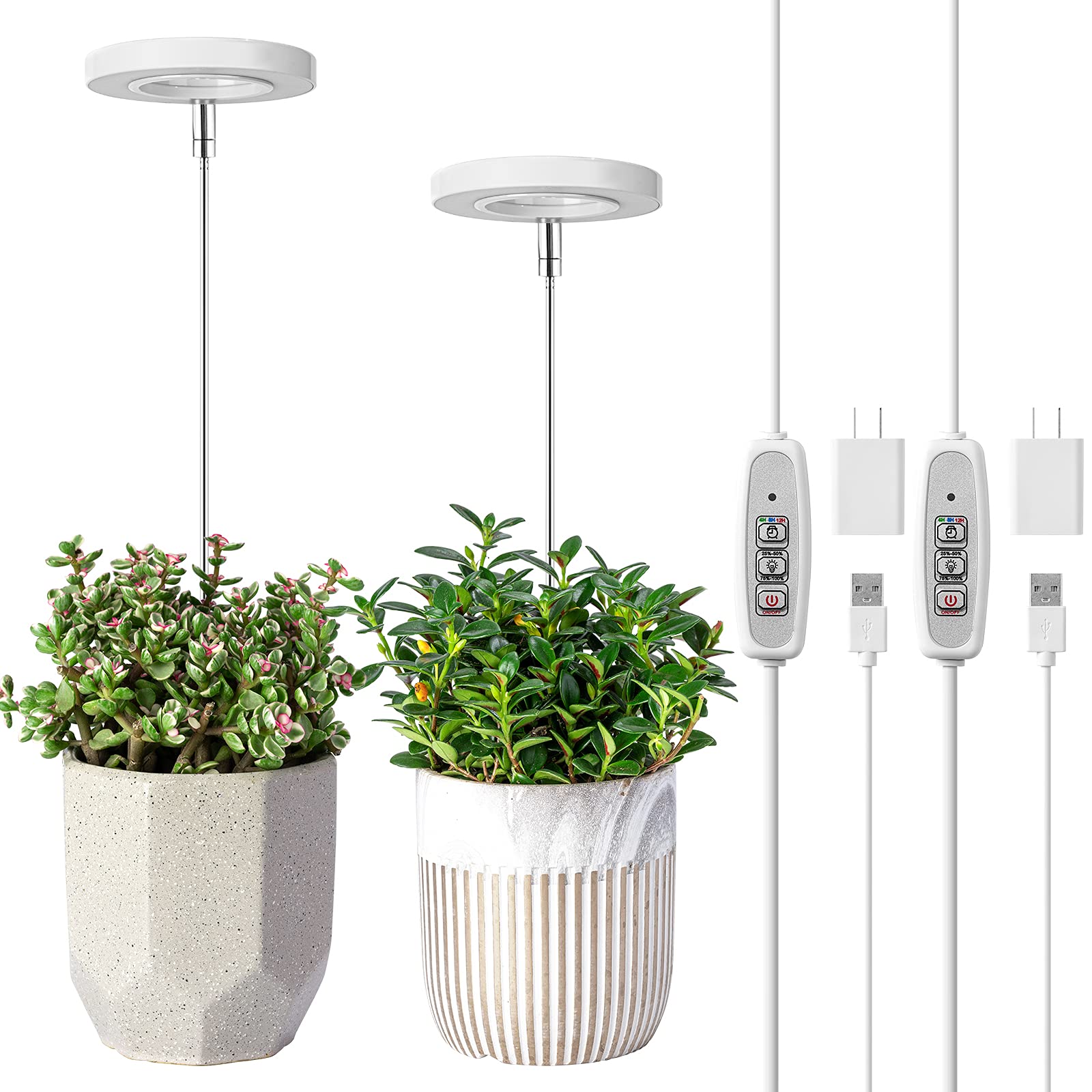 LORDEM Grow Light for Indoor Plants, two pack front view