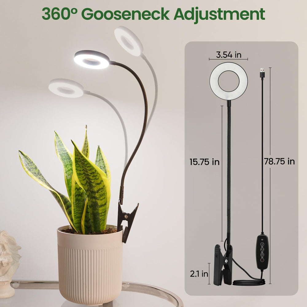 LORDEM Grow Light in use on a desktop with small plants