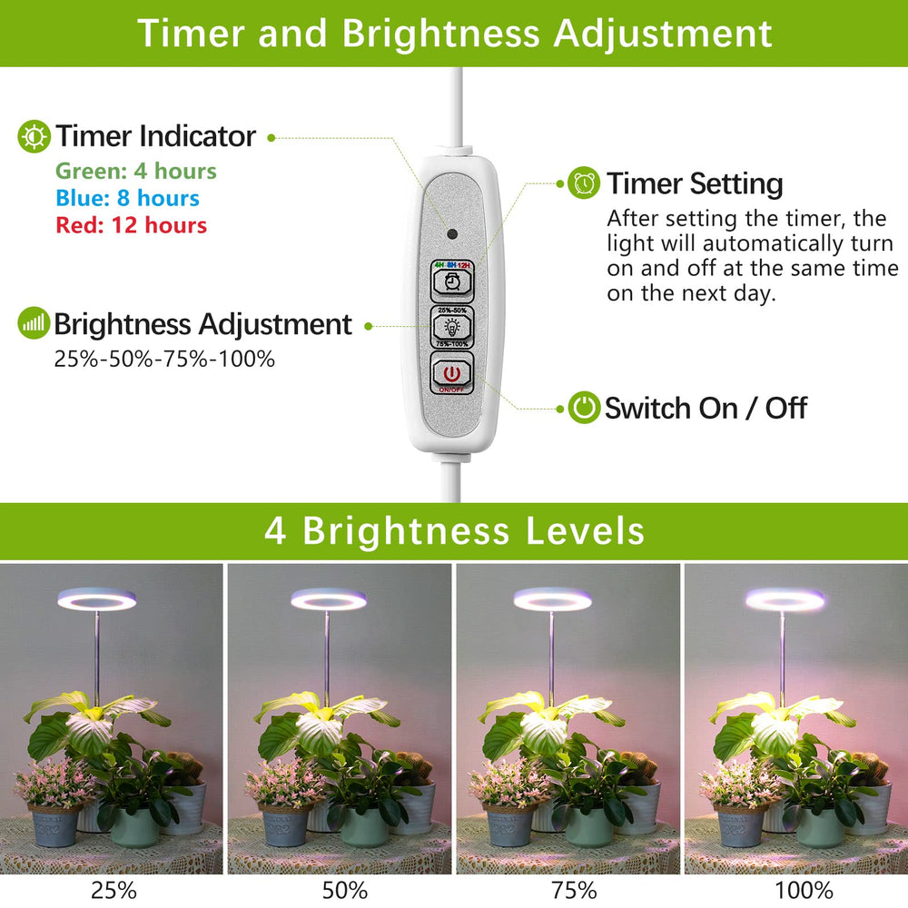 LORDEM Grow Light with timer settings displayed