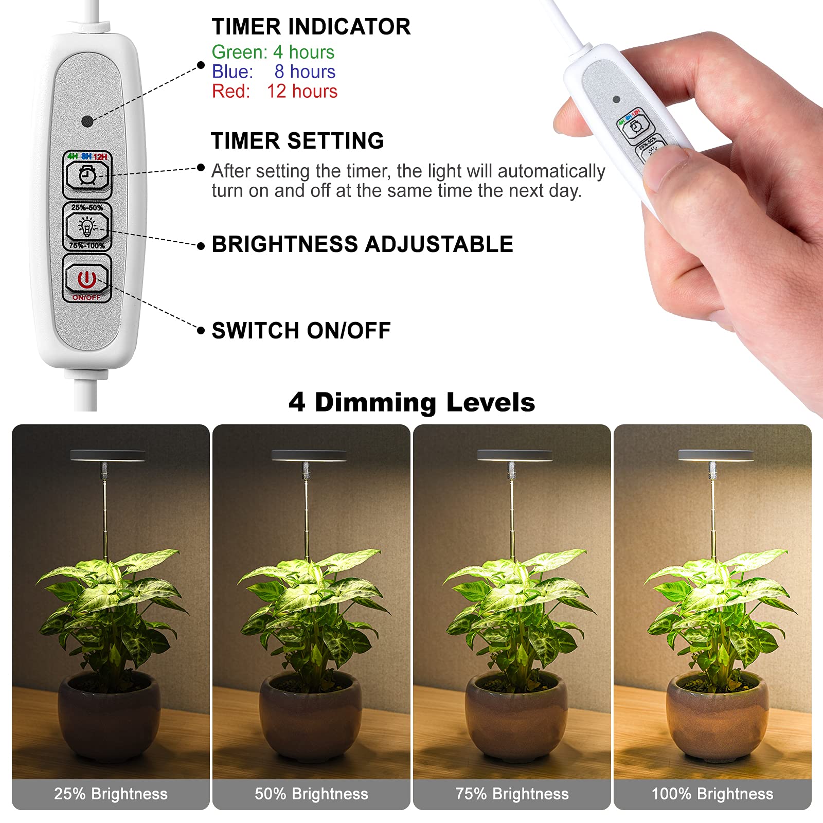 LORDEM LED Grow Light displaying adjustable height feature