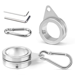 Loretoy 2 Pack Aluminium Alloy Flag Pole Rings with hooks
