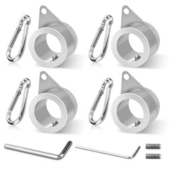 Loretoy 4 Pack Flag Pole Rings with adjustable screws and hooks