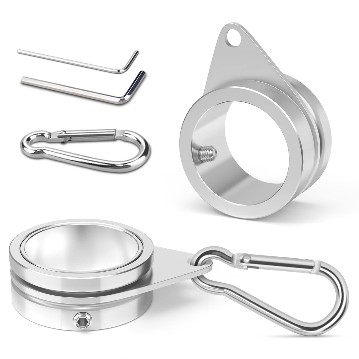 Loretoy aluminum alloy flag pole ring front view with 360-degree rotation