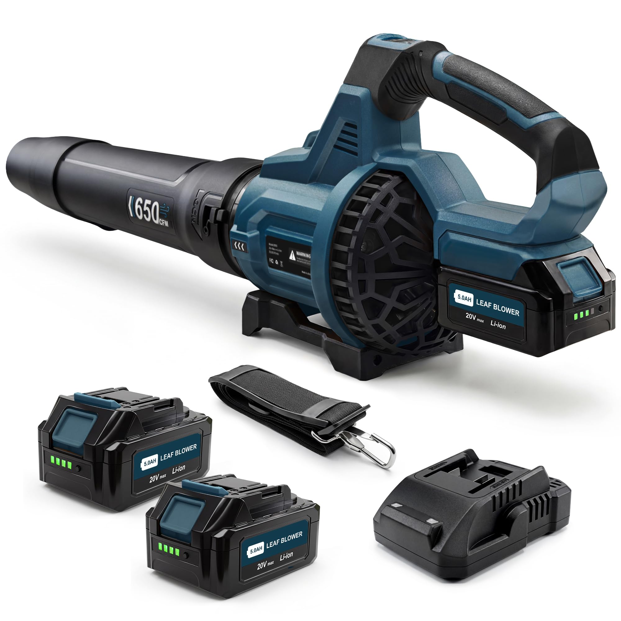 LOSART Cordless Leaf Blower front view with tapered nozzle