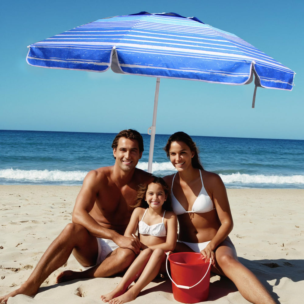 LOTTAFUN 6ft Beach Umbrella set up at the beach