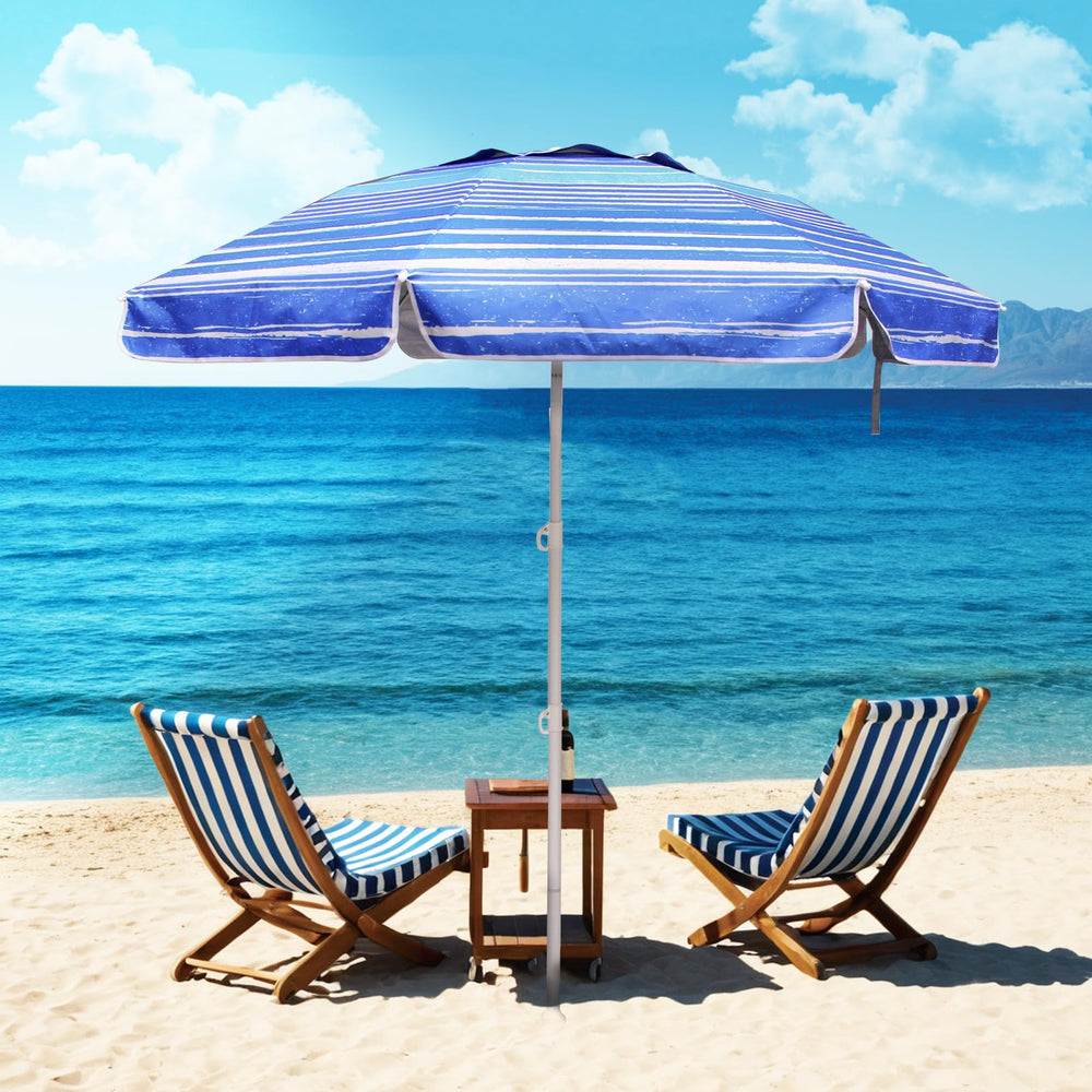 LOTTAFUN 6ft Beach Umbrella with open canopy