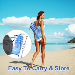LOTTAFUN Beach Umbrella showing wind-resistant features