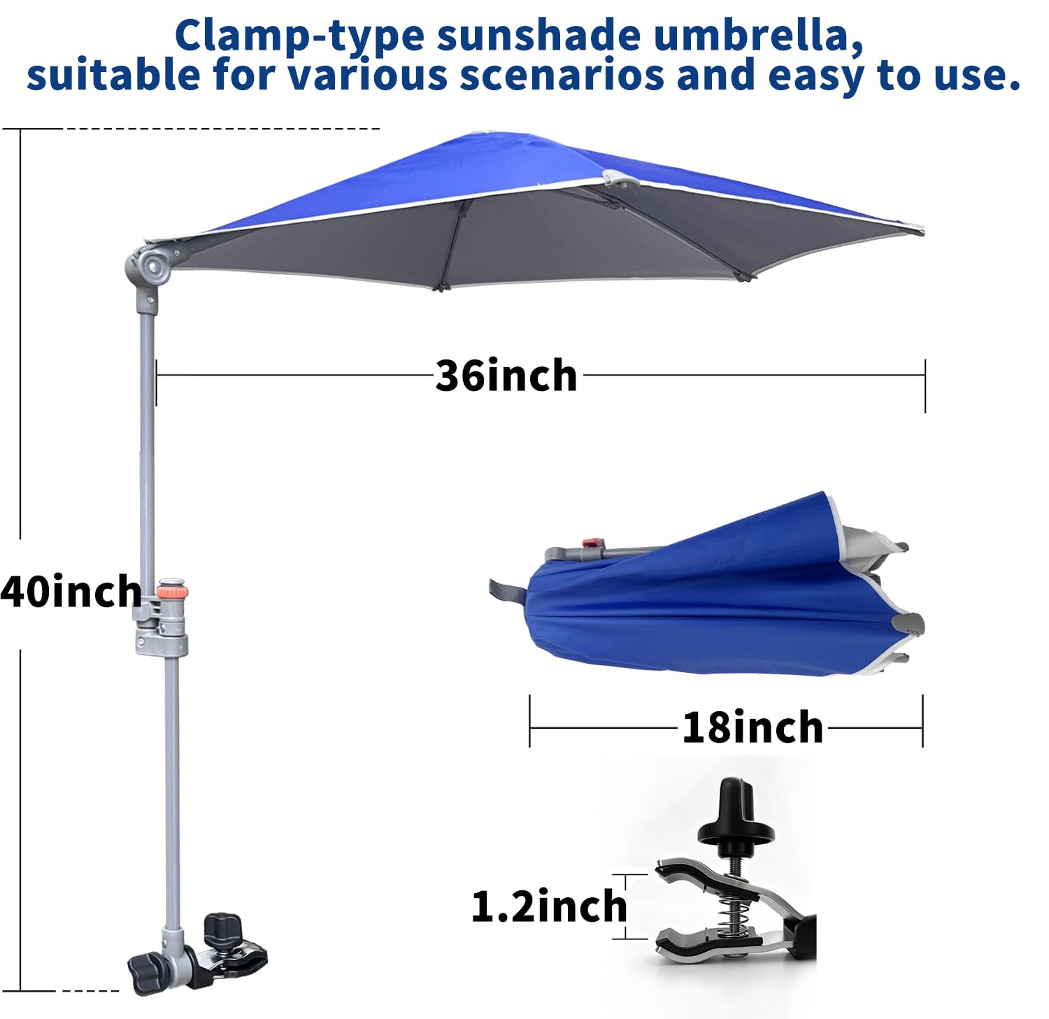 LOTTAFUN Chair Umbrella dark blue fabric close-up