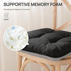 Love's cabin Memory Foam Chair Cushion black with ties
