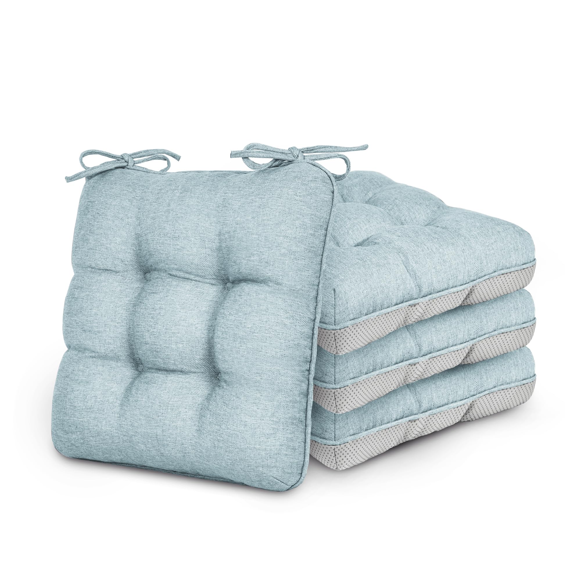 Love's Cabin Memory Foam Chair Cushion front view, light blue