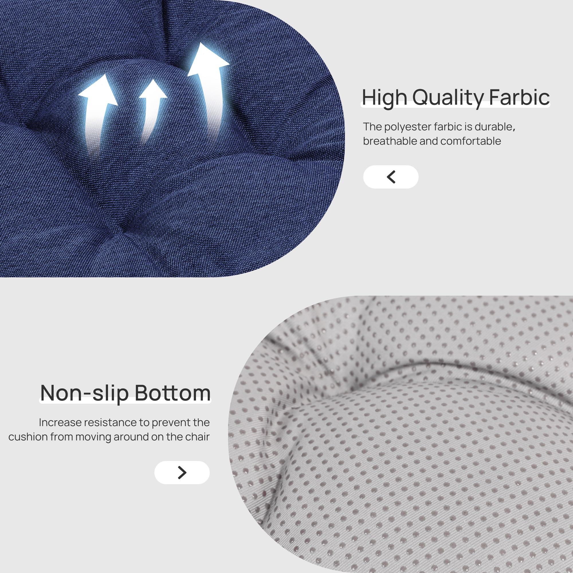 Love's cabin Memory Foam Chair Cushion showing non-slip bottom