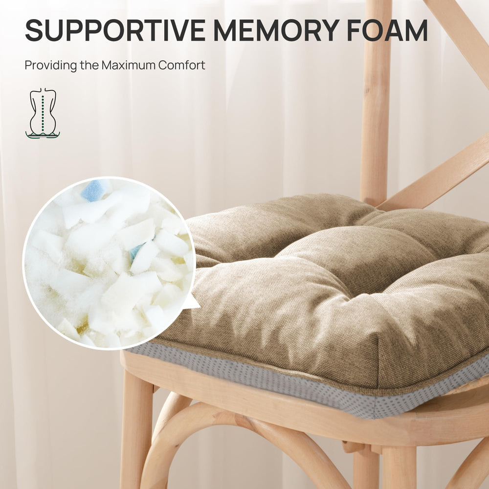 Love's cabin Memory Foam Chair Cushions placed on a dining chair