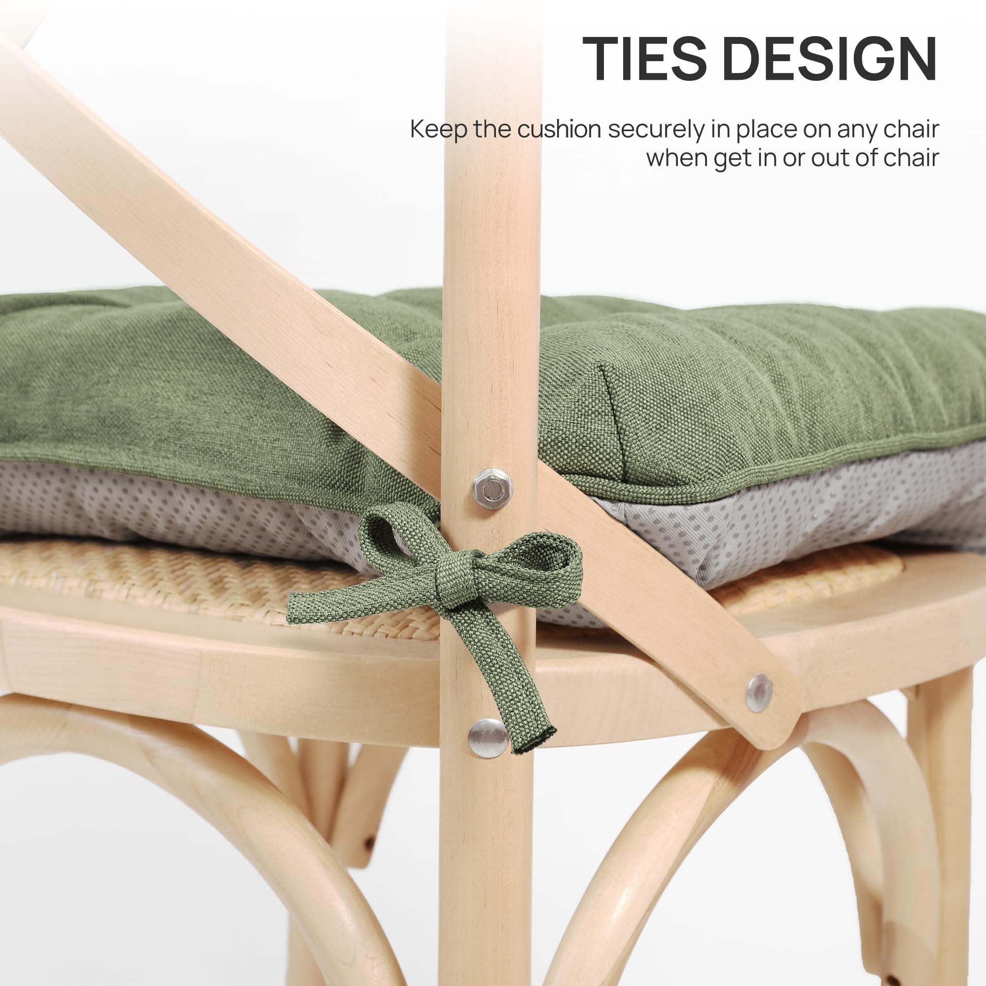 Love's cabin Memory Foam Chair Cushions stacked, demonstrating thickness