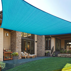 LOVE STORY 10' x 10' turquoise blue shade sail front view