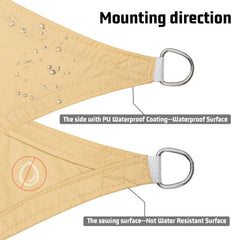 LOVE STORY 10' x 13' shade sail showcasing D-rings