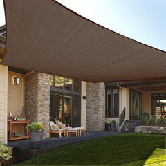LOVE STORY 12' x 16' brown shade sail front view