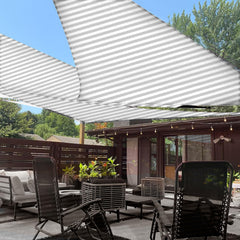 LOVE STORY 16' x 16' Triangle Sun Shade Sail in Grey-White front view
