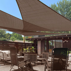 LOVE STORY 16' x 16' x 16' Triangle Sun Shade Sail, Brown front view