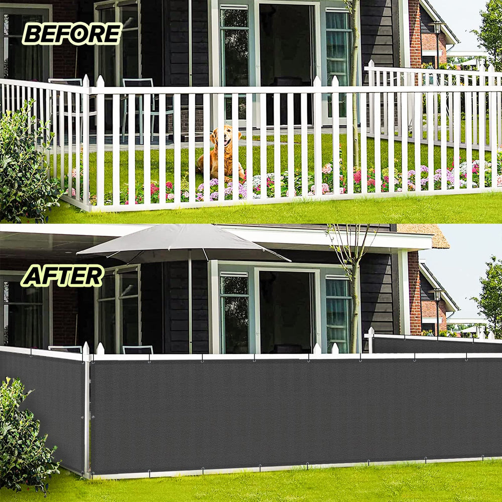 LOVE STORY 3.3' x 19.7' privacy screen on a patio