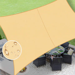LOVE STORY 6.5' x 10' Waterproof Sun Shade Sail in Sand front view