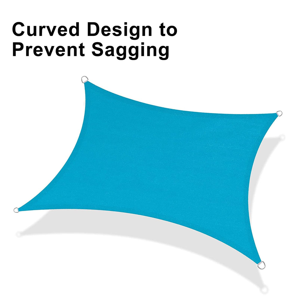 LOVE STORY 8' x 10' rectangle sun shade sail hanging in garden