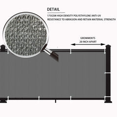 LOVE STORY balcony privacy screen showing aluminum grommets
